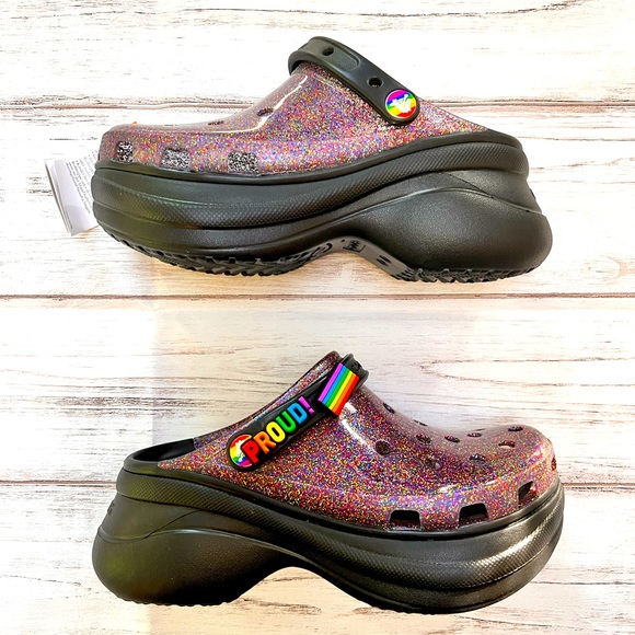 CROCS Shoes Crocs Iconic Comfort Classic Glitter Bae Platform Pride
